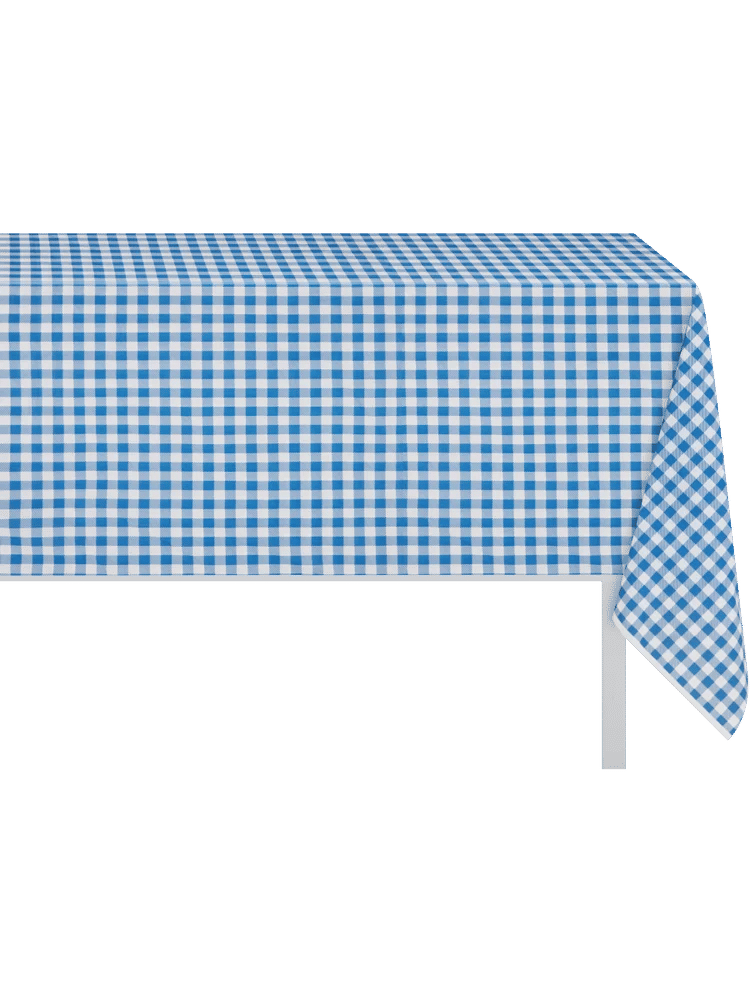 Lightweight Blue Check Tablecloth