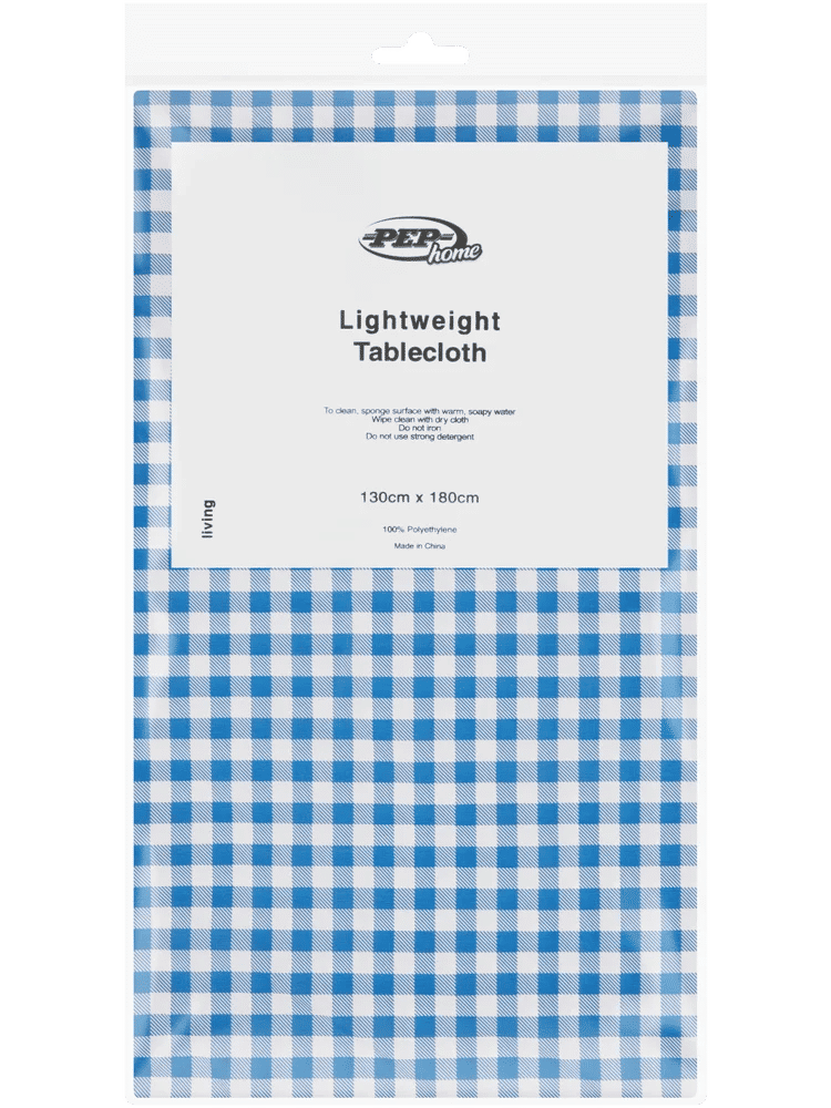 Lightweight Blue Check Tablecloth (1)