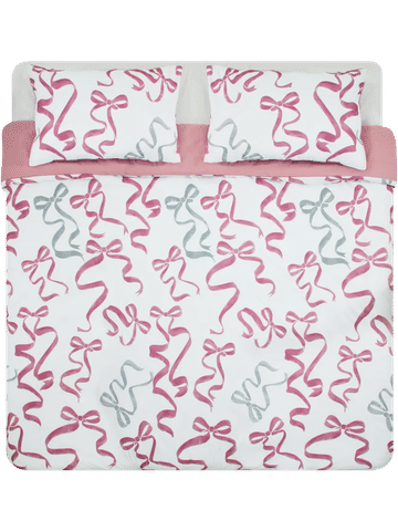 Bows Textured Duvet Cover Set Single