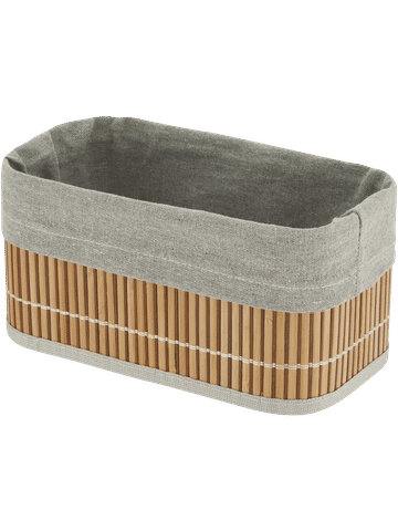 Natural Look Bamboo Storage Basket with Fabric Liner