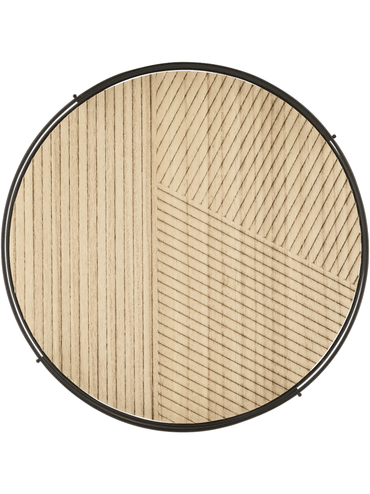 Wood With Black Metal Tray