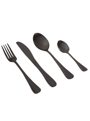 16-Piece Metal Cutlery Set Modern Dining Utensils 16 Piece