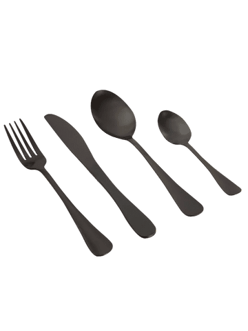 16-Piece Metal Cutlery Set Modern Dining Utensils 16 Piece