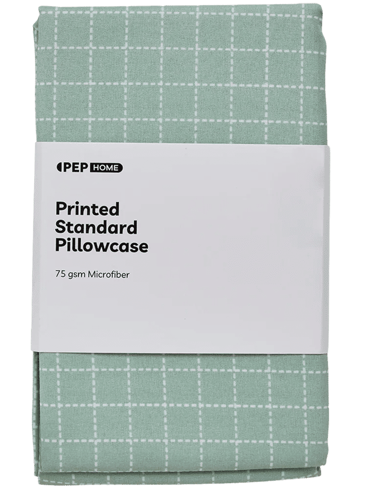 Light Green Standard Check Pillow Case