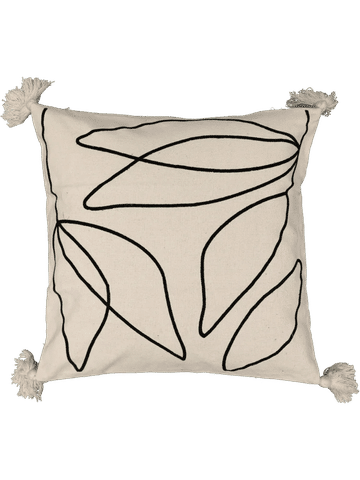 Cream Leaf Flocked Scatter Cover 50x50cm