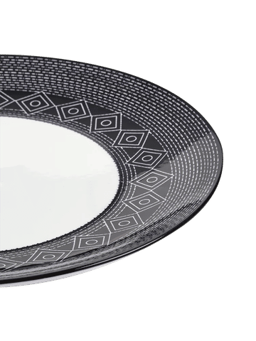 Black and White Dinner Plate