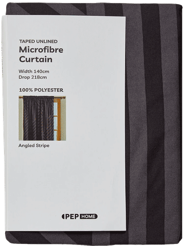 Charcoal Stripe Unlined Microfiber Curtain 140x218cm