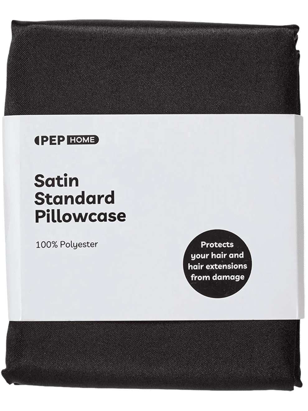 Black Standard Satin Pillowcase