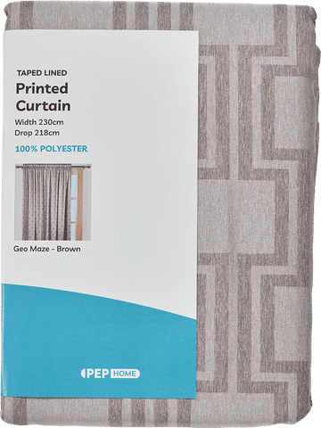 Brown Lined Curtain 140x218cm
