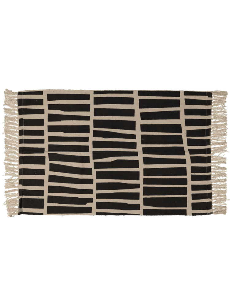 Medium Black Printed Rug 70c110cm