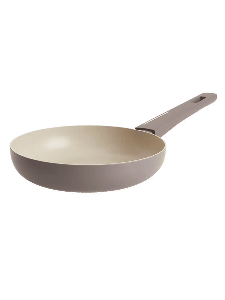 Cream Non-Stick 20cm Frying Pan with Grey Handle (1)