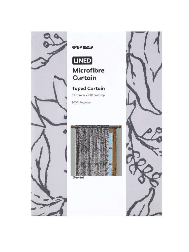 Taped Lined Microfiber Curtain 218x240cm (1)