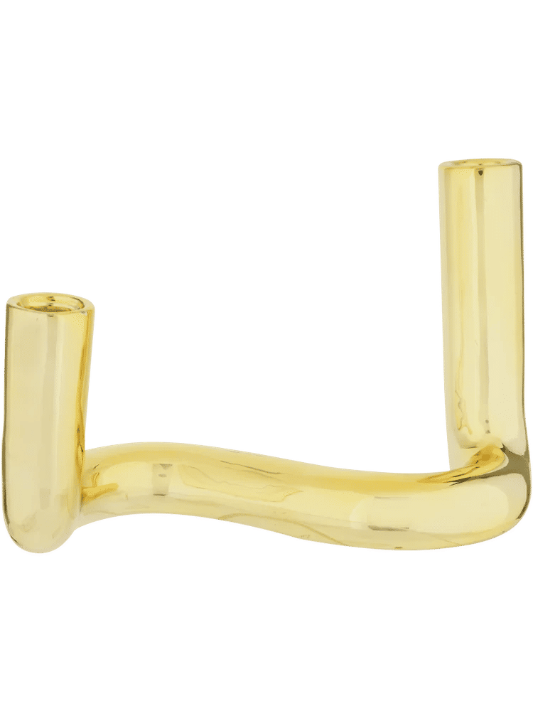 Large Gold Swirl Candle Holder