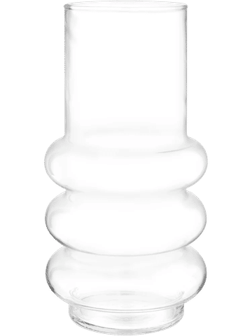 Round Wide Ringed Glass Vase 11x10x27cm