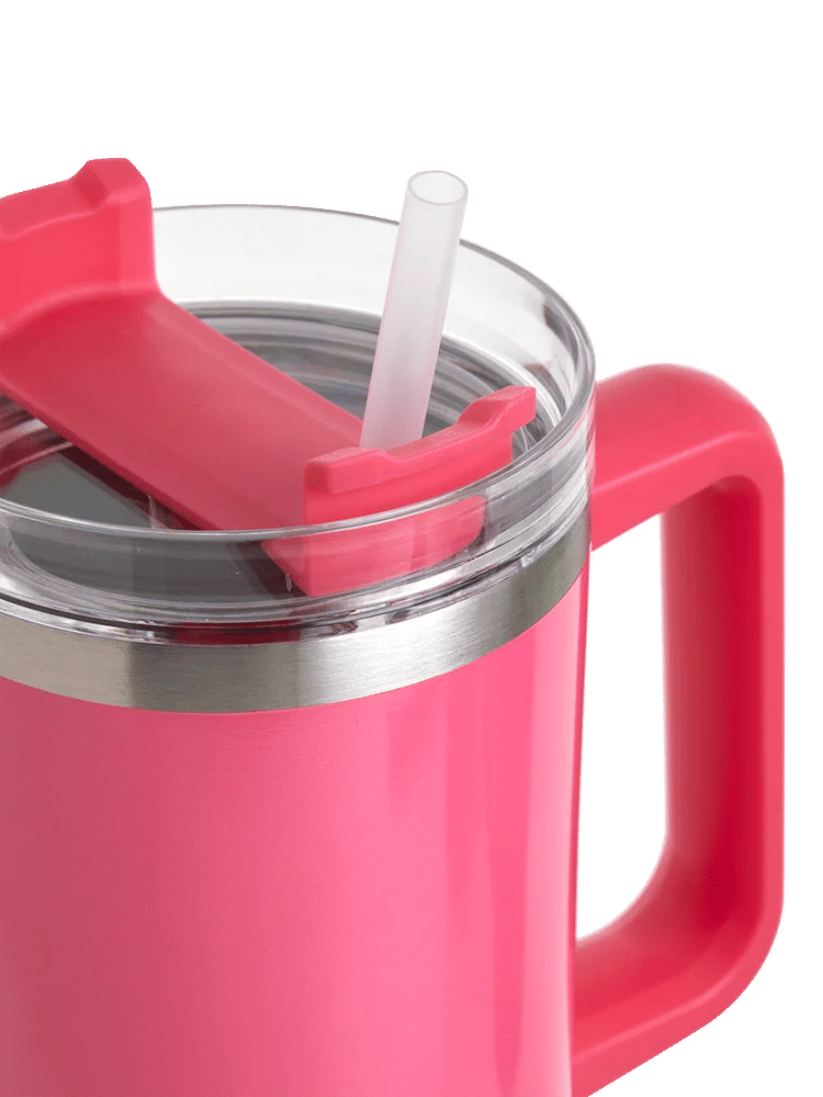 Pink Glitter Stainless Steel Tumbler With Handle 1.18 Litre (2)