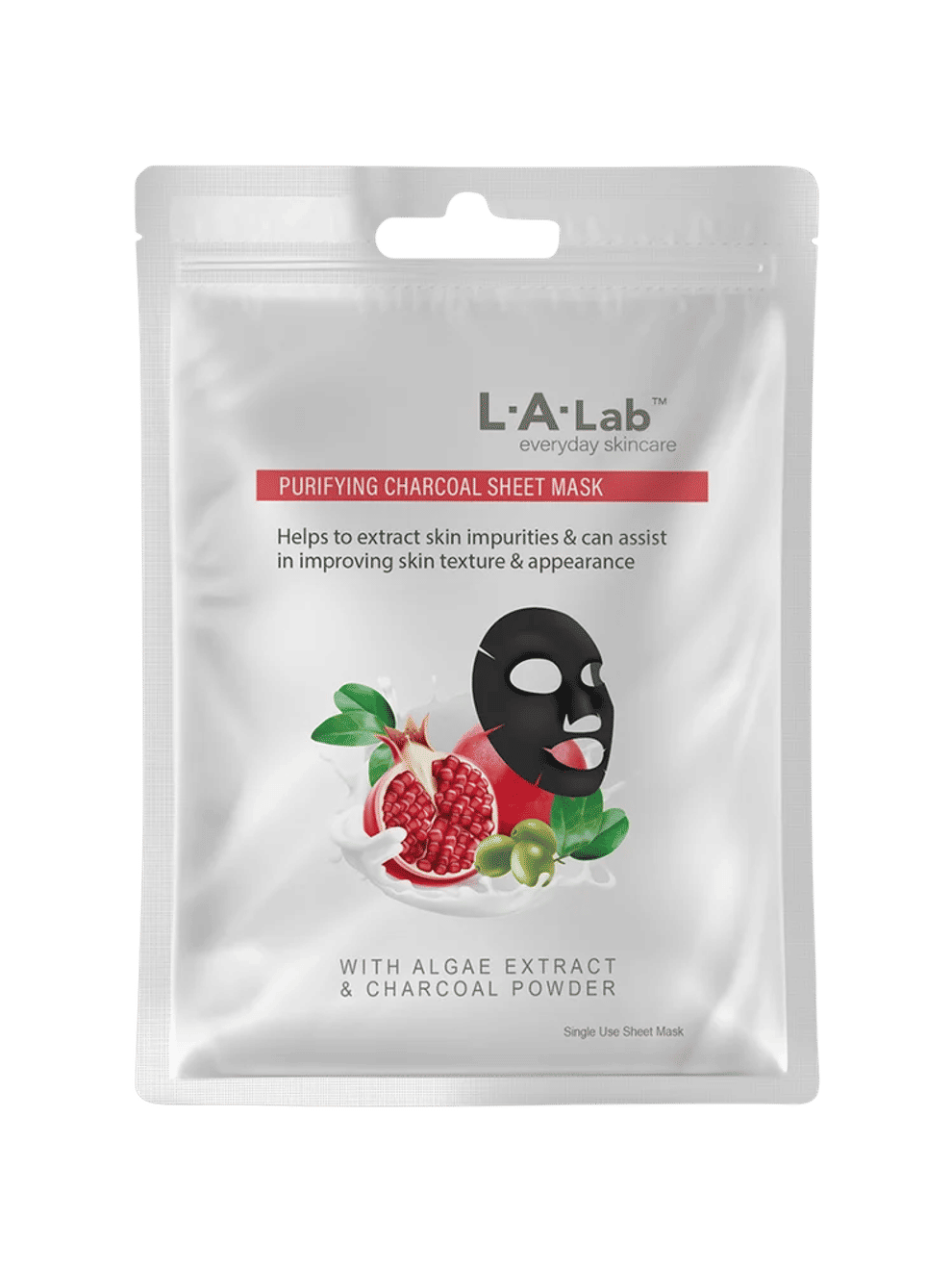 LA Lab Charcoal Face Mask 1s Pomegranate