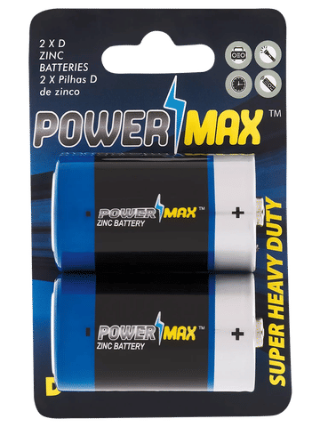 Powermax Zinc D Batteries 2 Pack