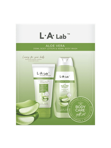 LA Lab Body Wash 400ml Plus Body Lotion 200ml Aloe