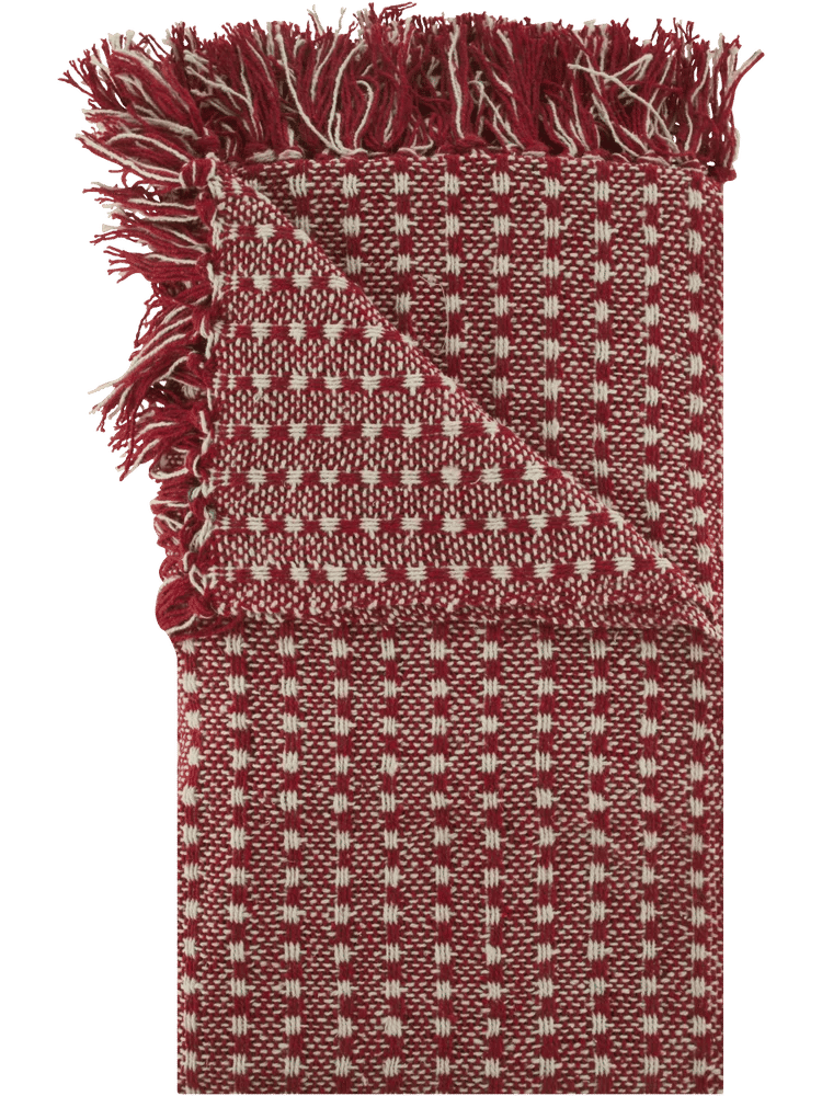 Red Cotton Rich Throw Blanket