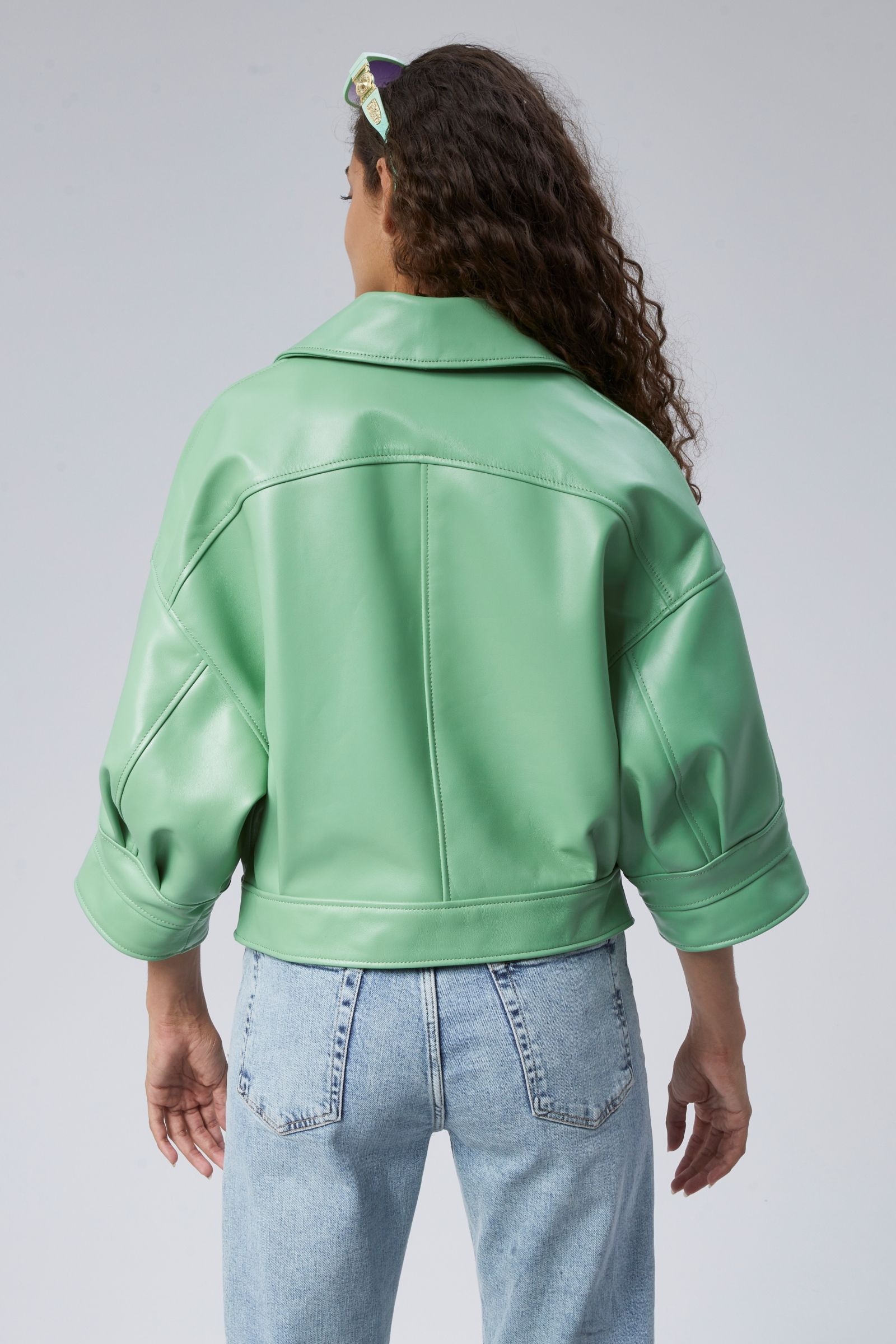 Oversize Deri Biker Ceket - 3