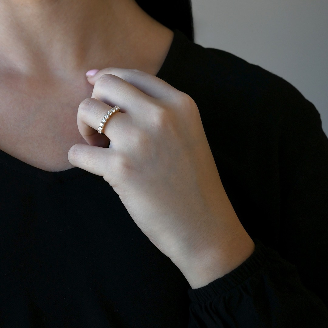 inel din aur galben de 18K cu Diamante naturale  2