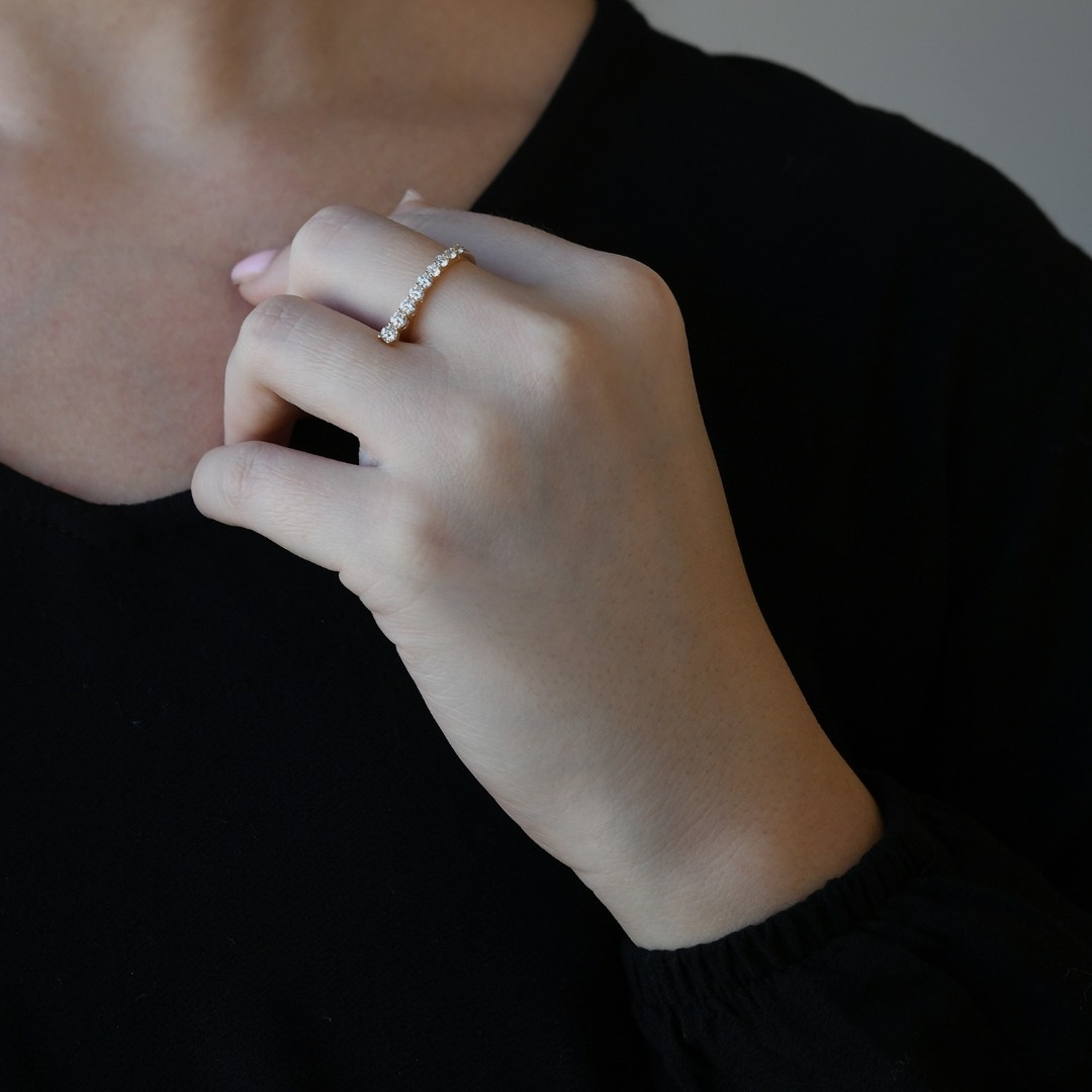 inel din aur galben de 18K cu Diamante naturale  2