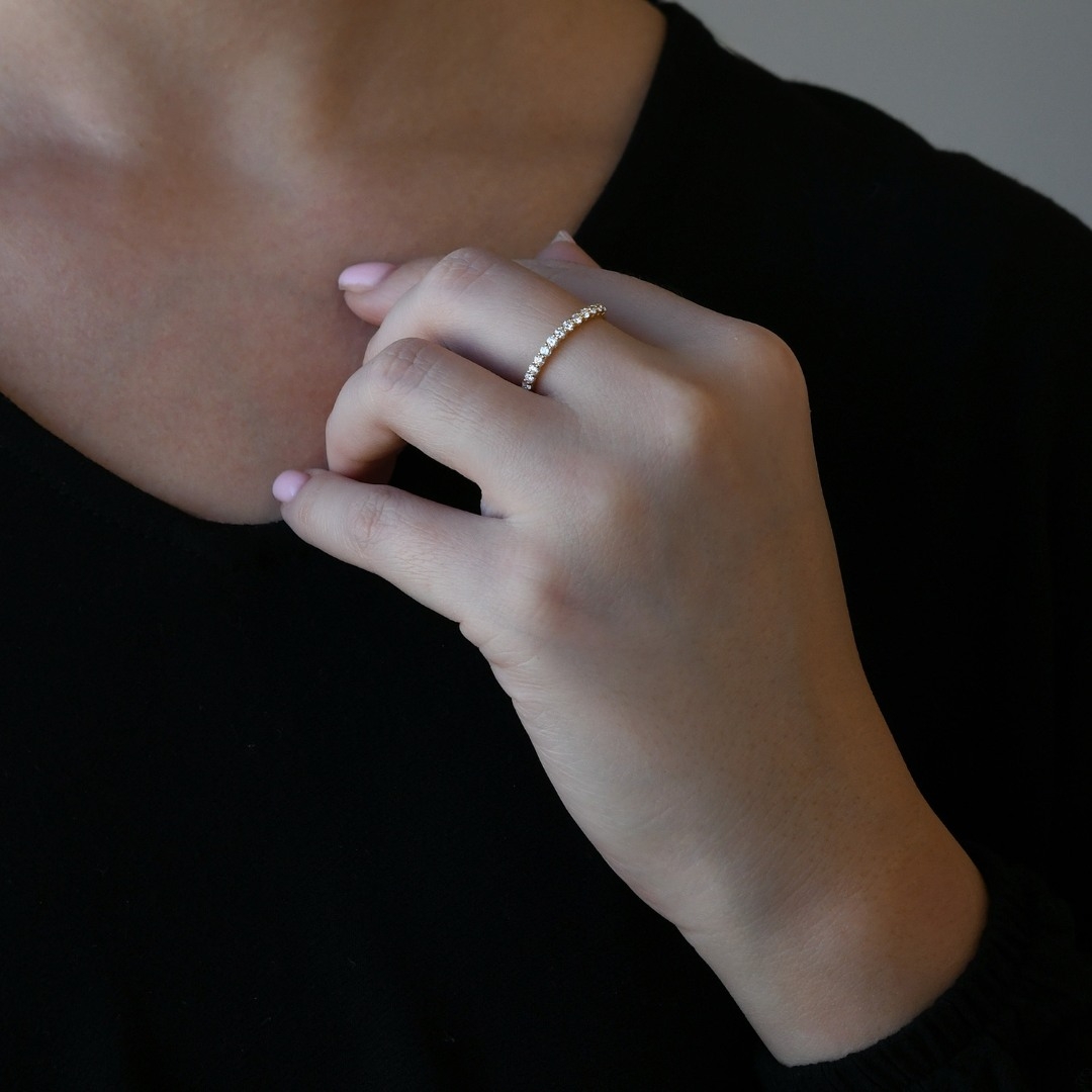 inel din aur galben de 18K cu Diamante naturale  2