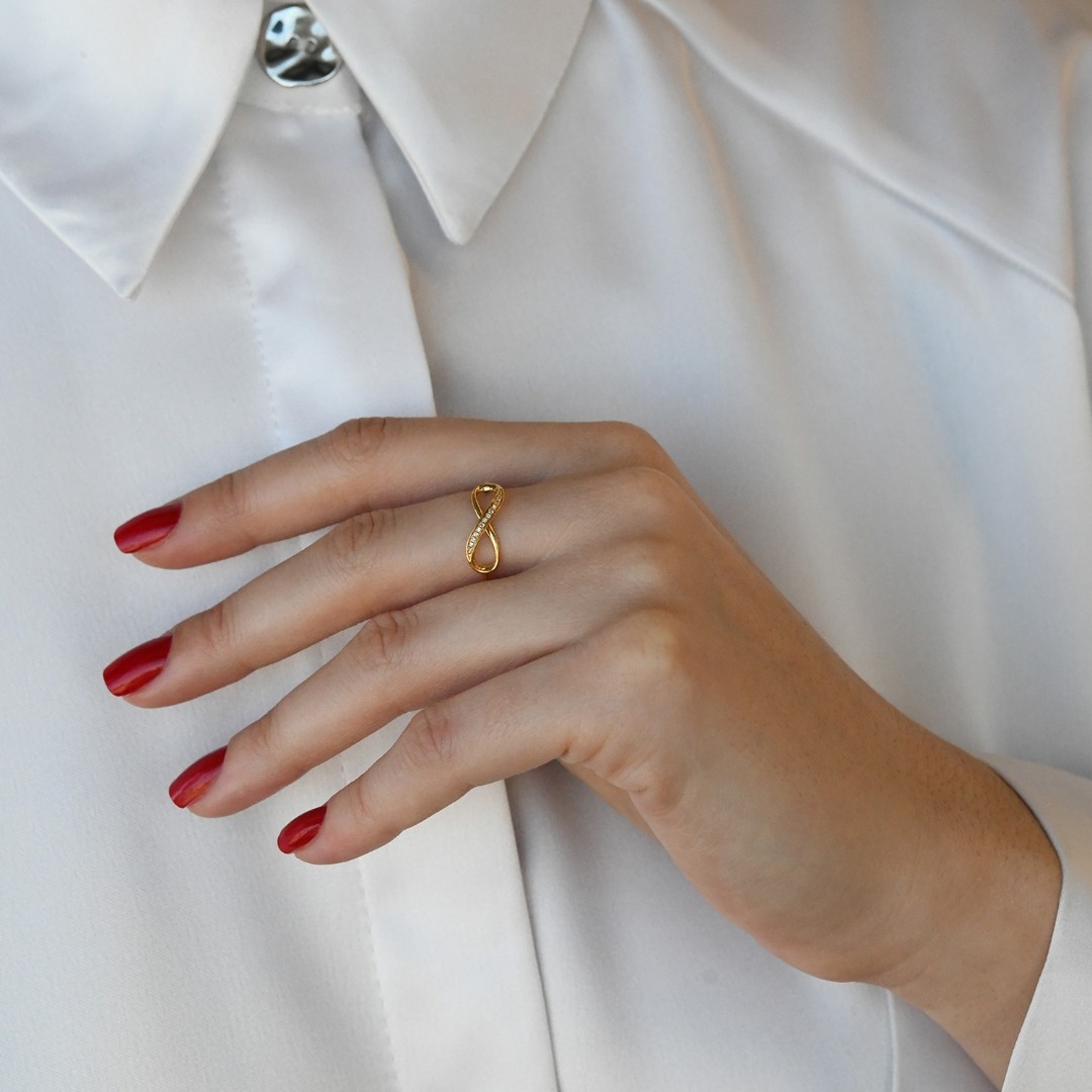 inel din aur galben de 18K cu Diamante naturale  2