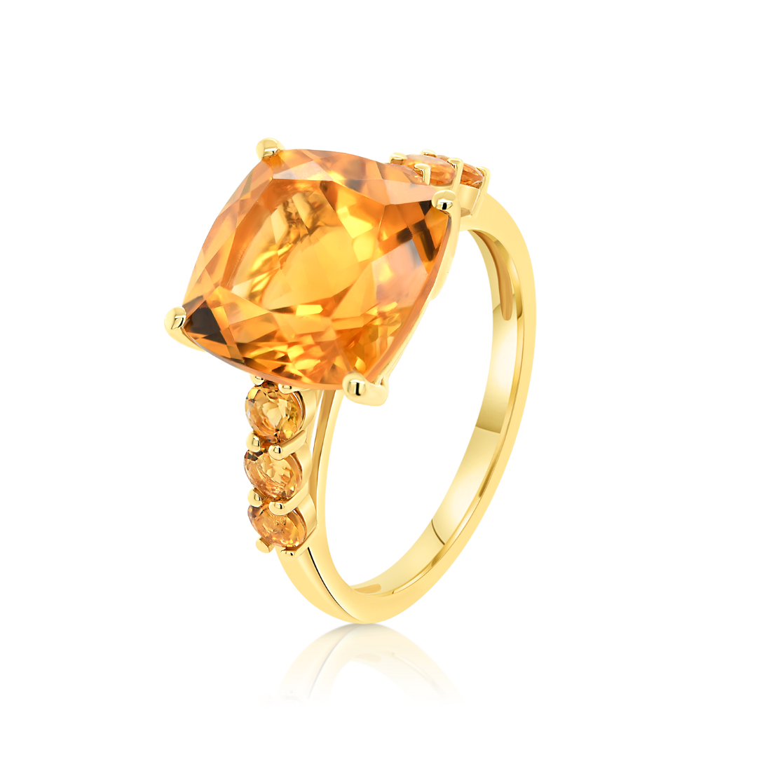inel din aur galben de 18K cu Citrin  1