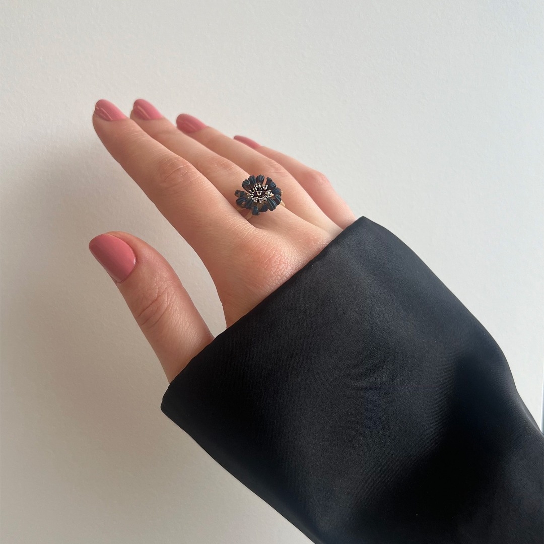 inel din aur galben de 14K cu Safire  2