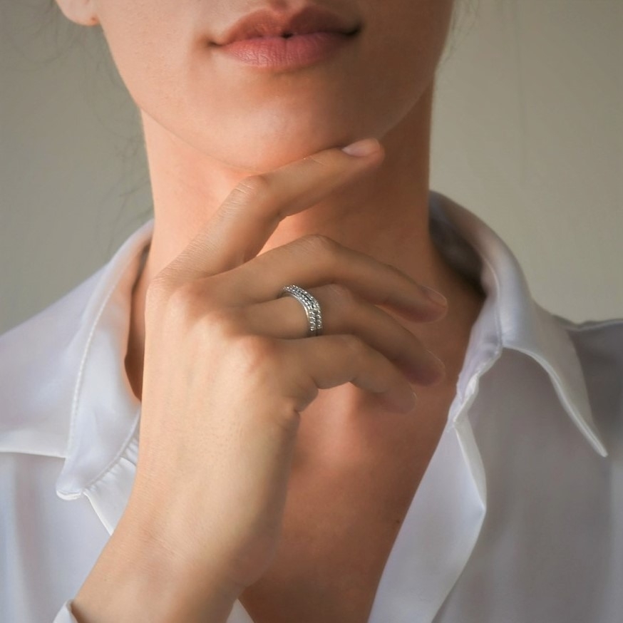 inel din aur alb de 18K cu Diamante Round Brilliant  2