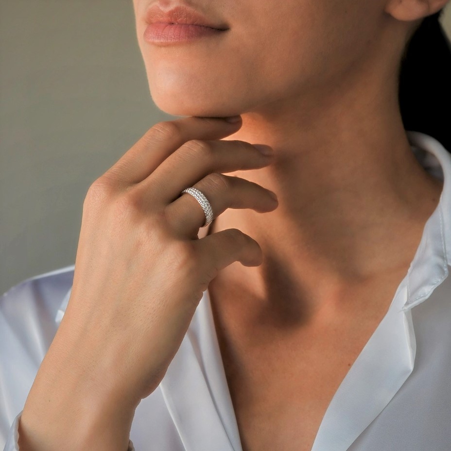 inel din aur roz de 18K cu Diamante naturale  2