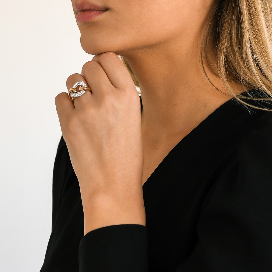 inel din aur roz de 18K cu Diamante naturale  2