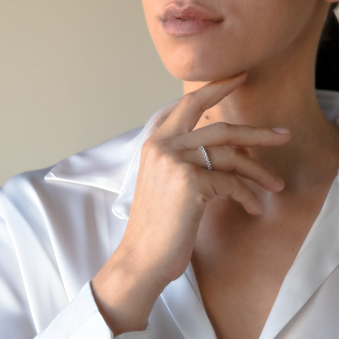 inel din aur alb de 18K cu Diamante de 1.25ct.  2