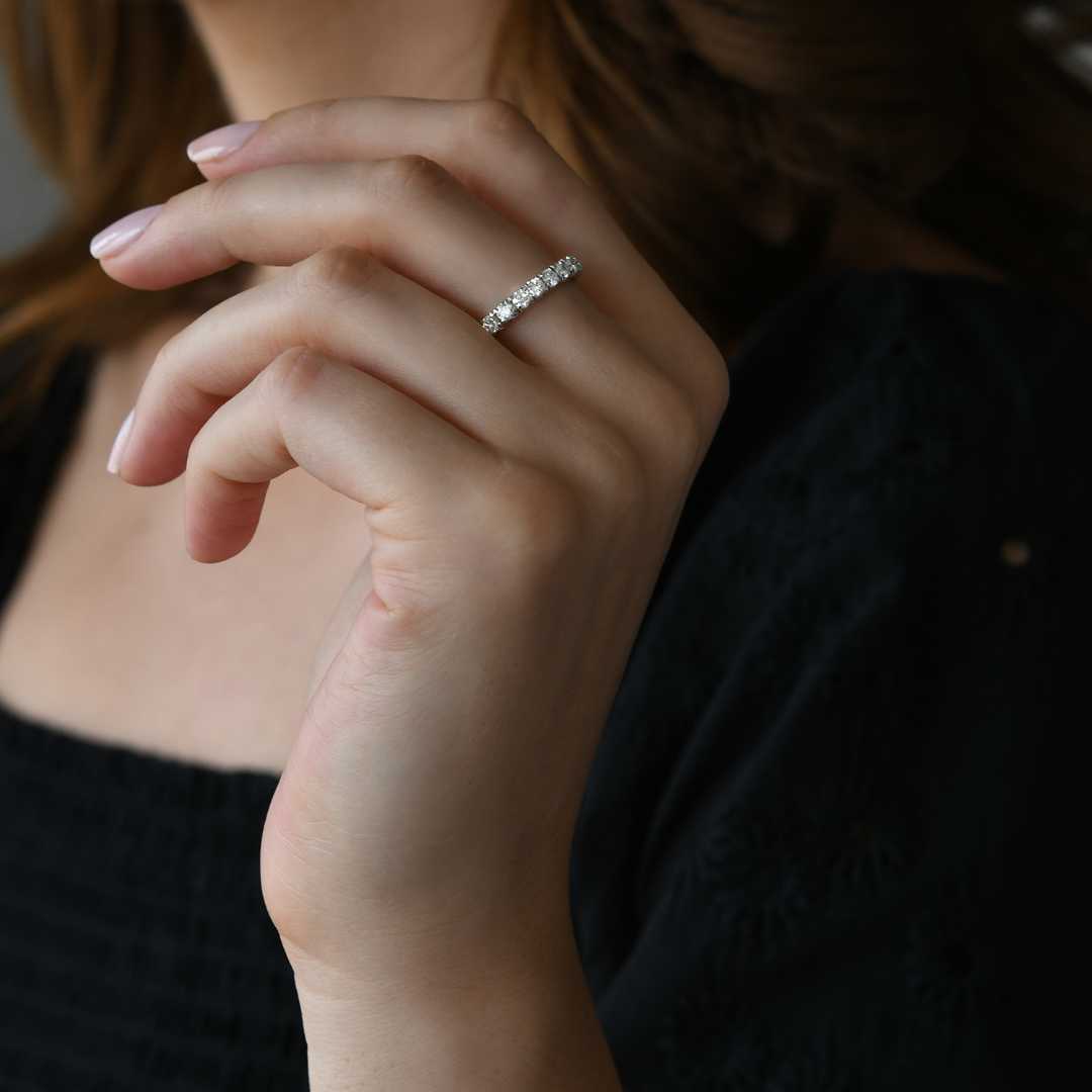 inel din aur alb de 18K cu Diamante naturale  2