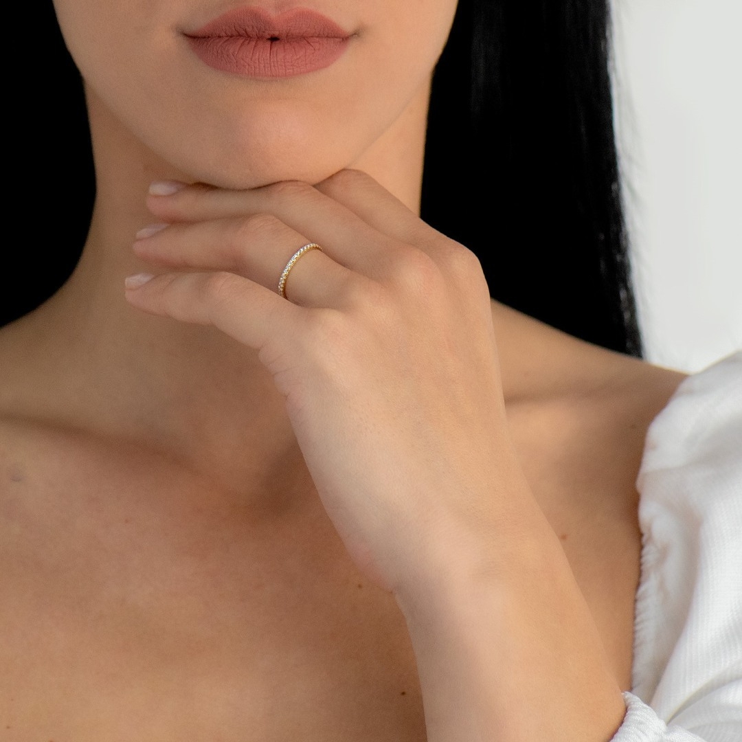 inel din aur alb de 18K cu Diamante naturale Round Brilliant  2