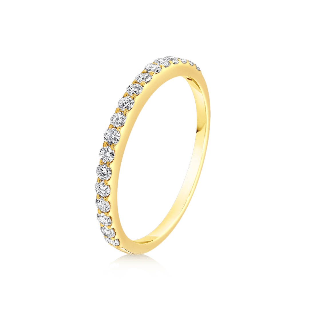 Inel din aur galben de 18K  cu Diamante naturale