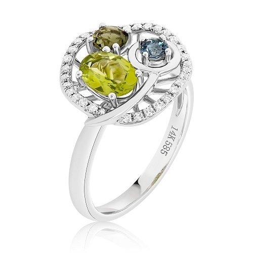 Inel cu Diamante și pietre prețioase