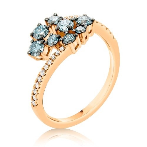 inel din aur roz de 14K cu Diamante naturale  