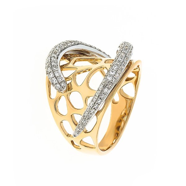 Inel din aur roz de 18K cu Diamante naturale