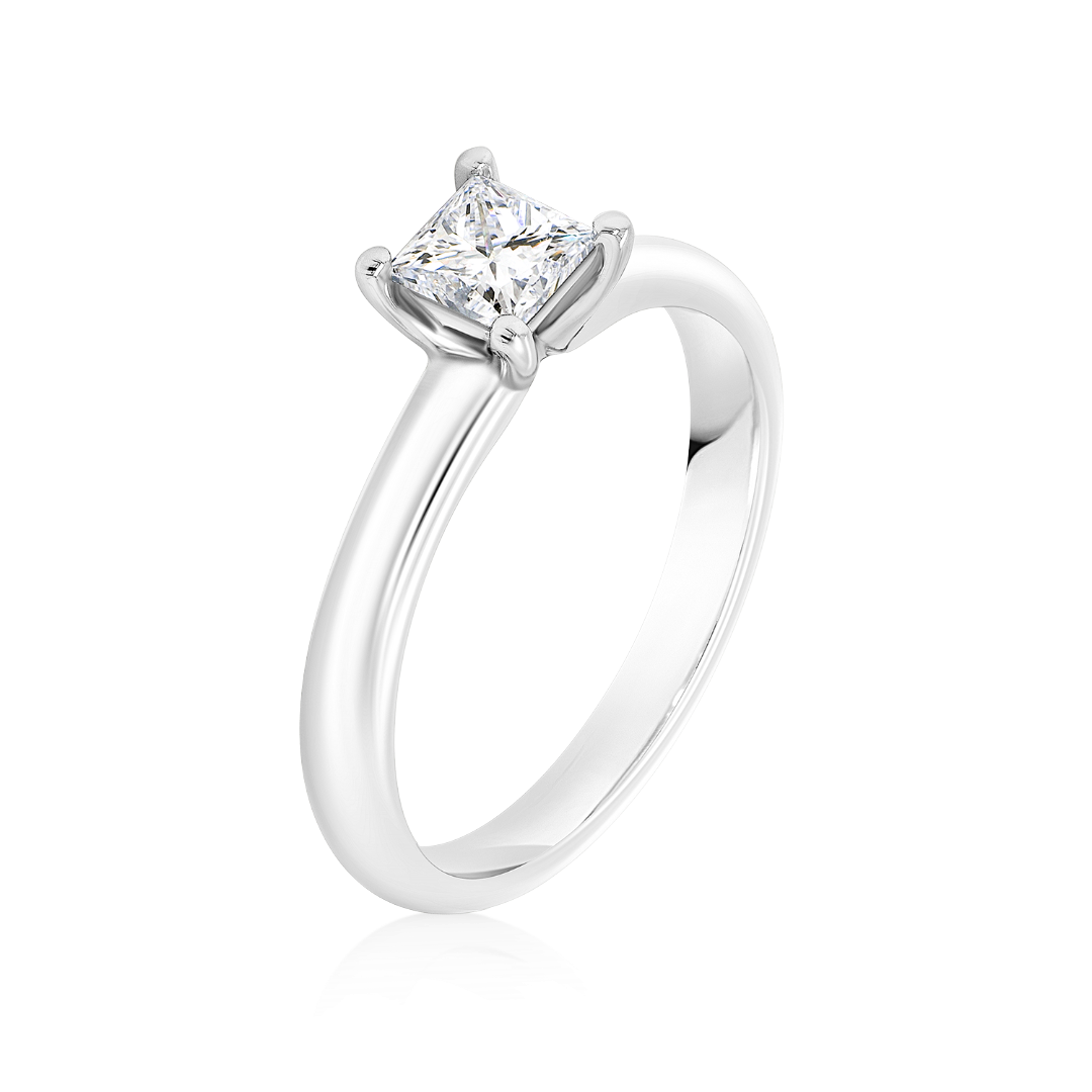 inel din aur alb de 18K cu Diamant GIA de 0.47ct.  1