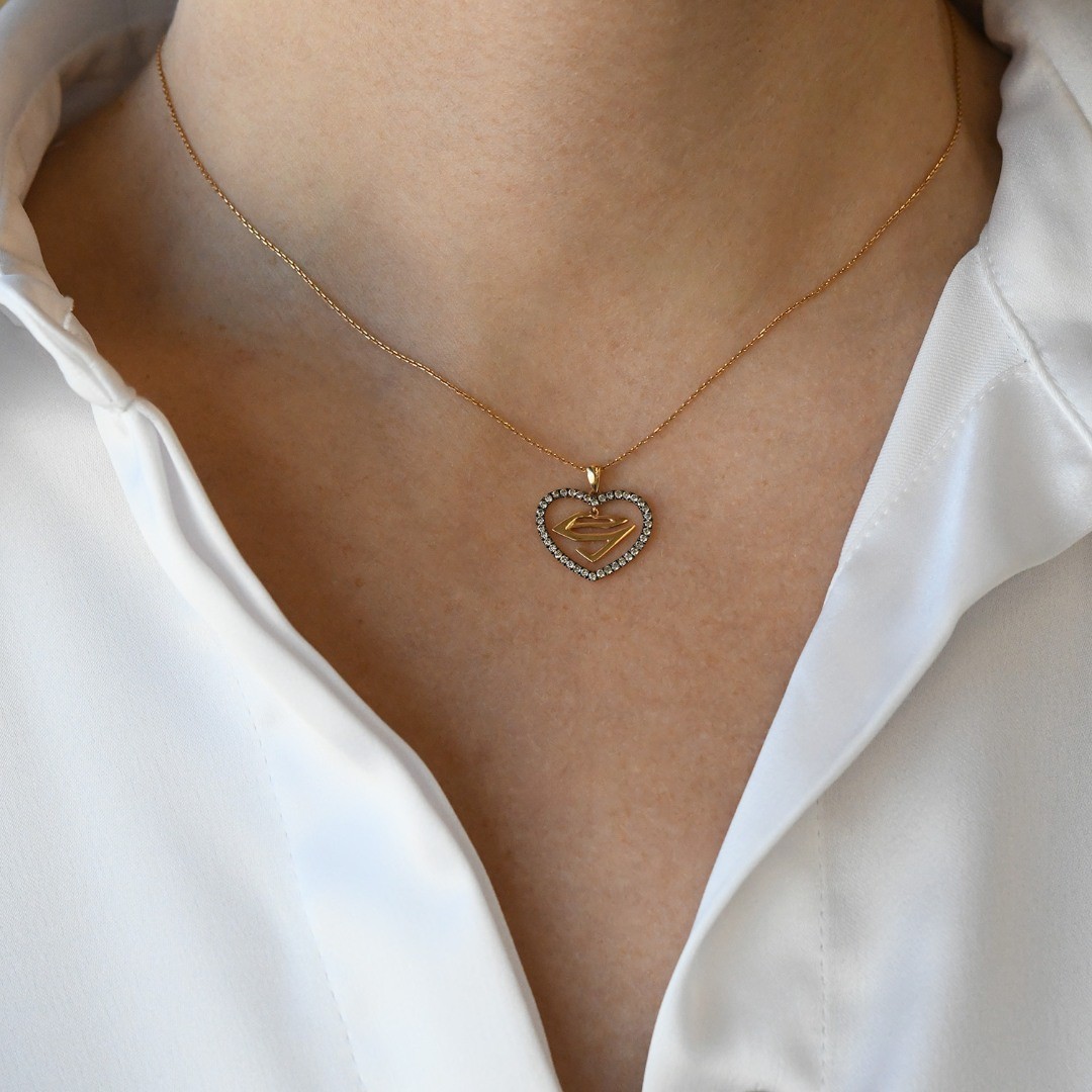 pandantiv din aur roz de 18K cu Diamante naturale  2