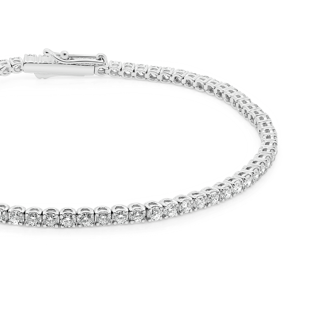 brățară Tennis din aur alb de 18K cu Diamante naturale  2