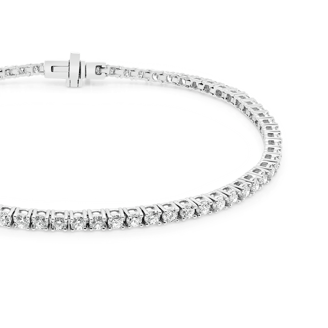 brățară Tennis din aur alb de 18K cu Diamante naturale  2