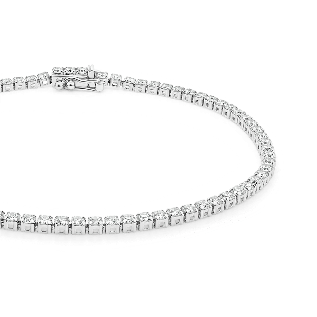 brățară Tennis din aur alb de 18K cu Diamante naturale  2