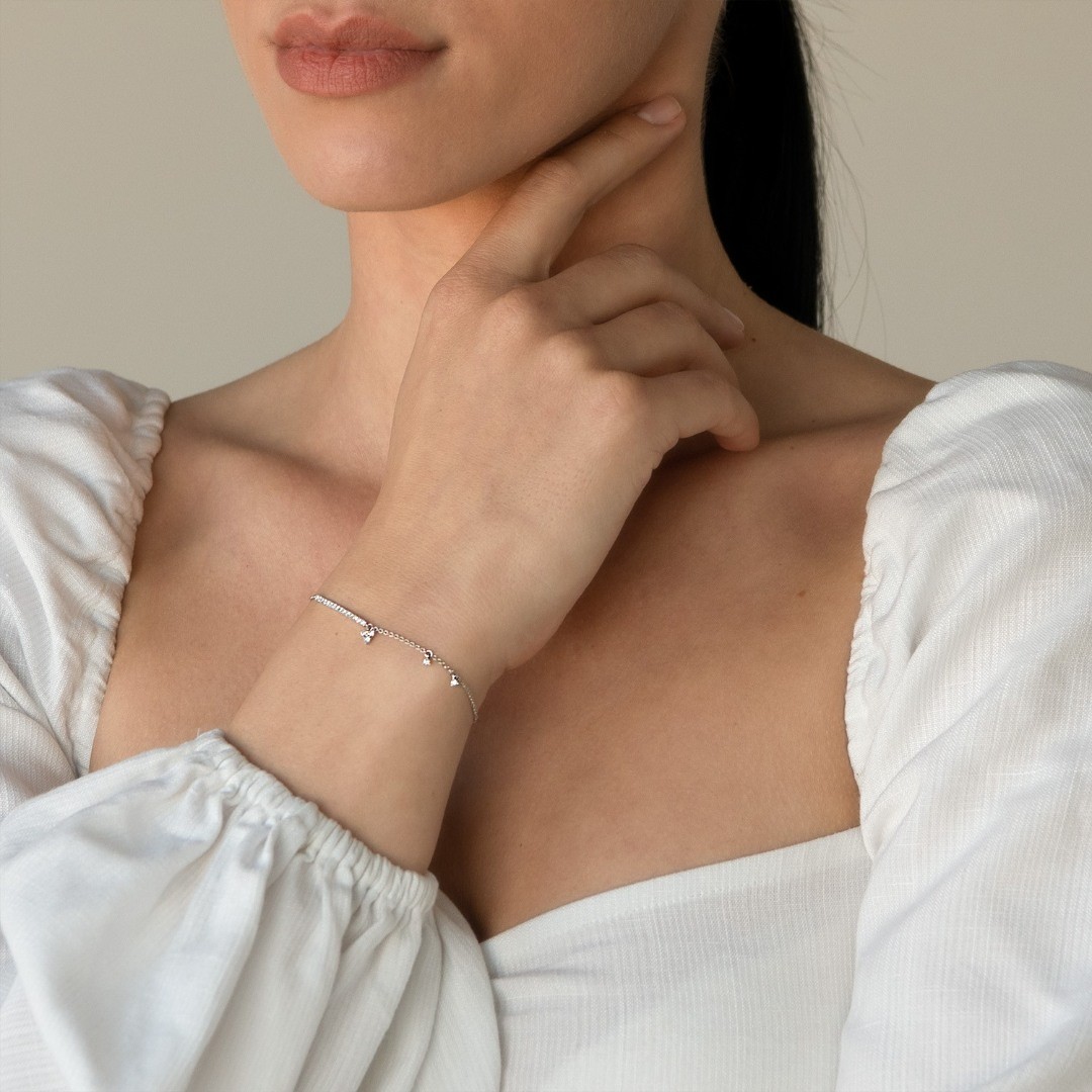 brățară din aur alb de 18K cu Diamante  2
