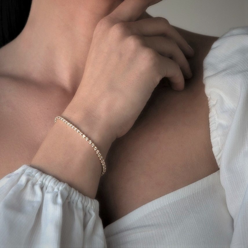 brățară din aur galben de 18K cu Diamante naturale Round Brilliant  3