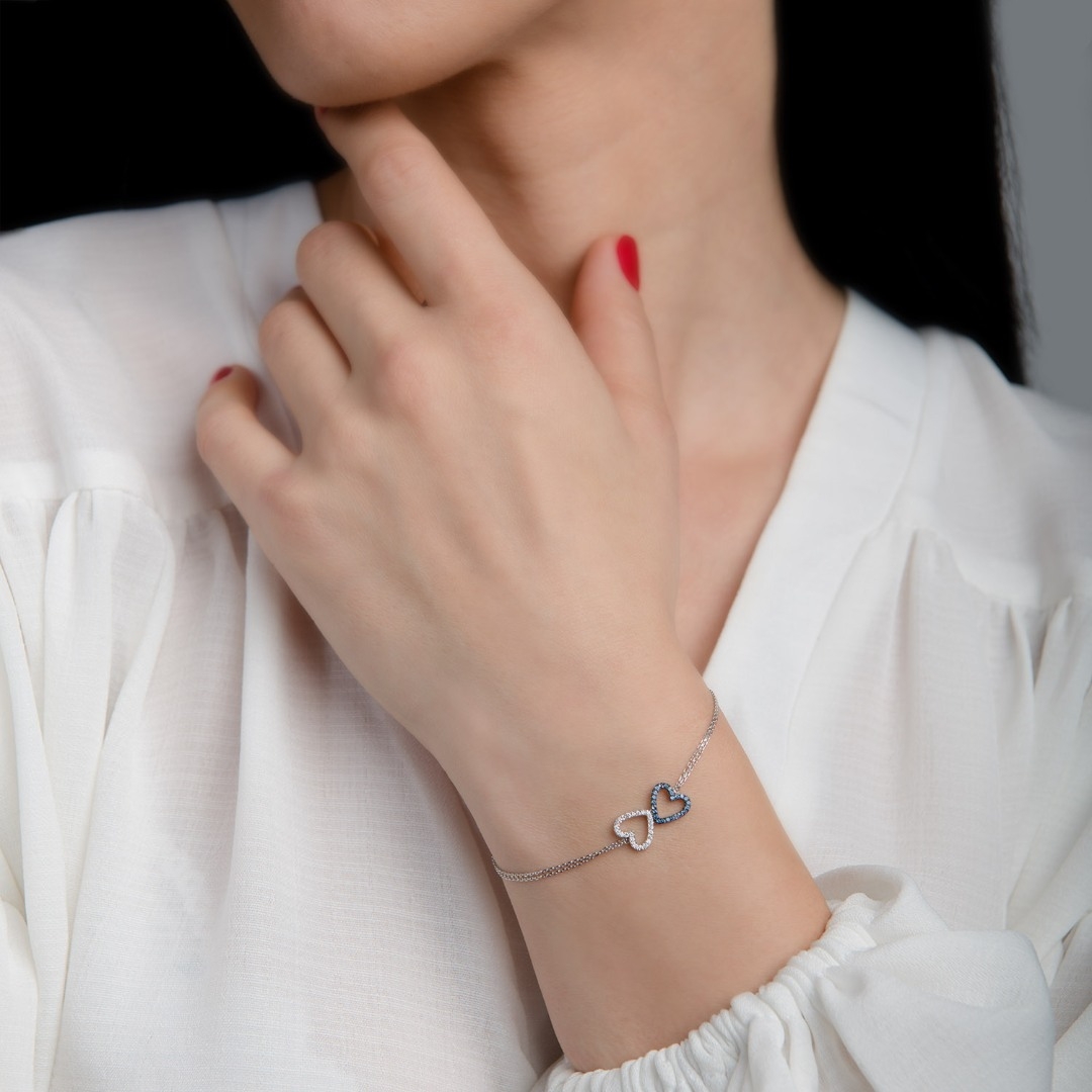 brățară din aur alb de 18K cu Safire și Diamante naturale  3