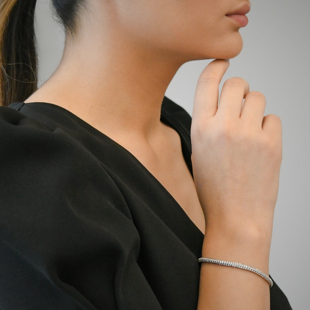 brățară din aur alb de 18K cu Diamante naturale  2