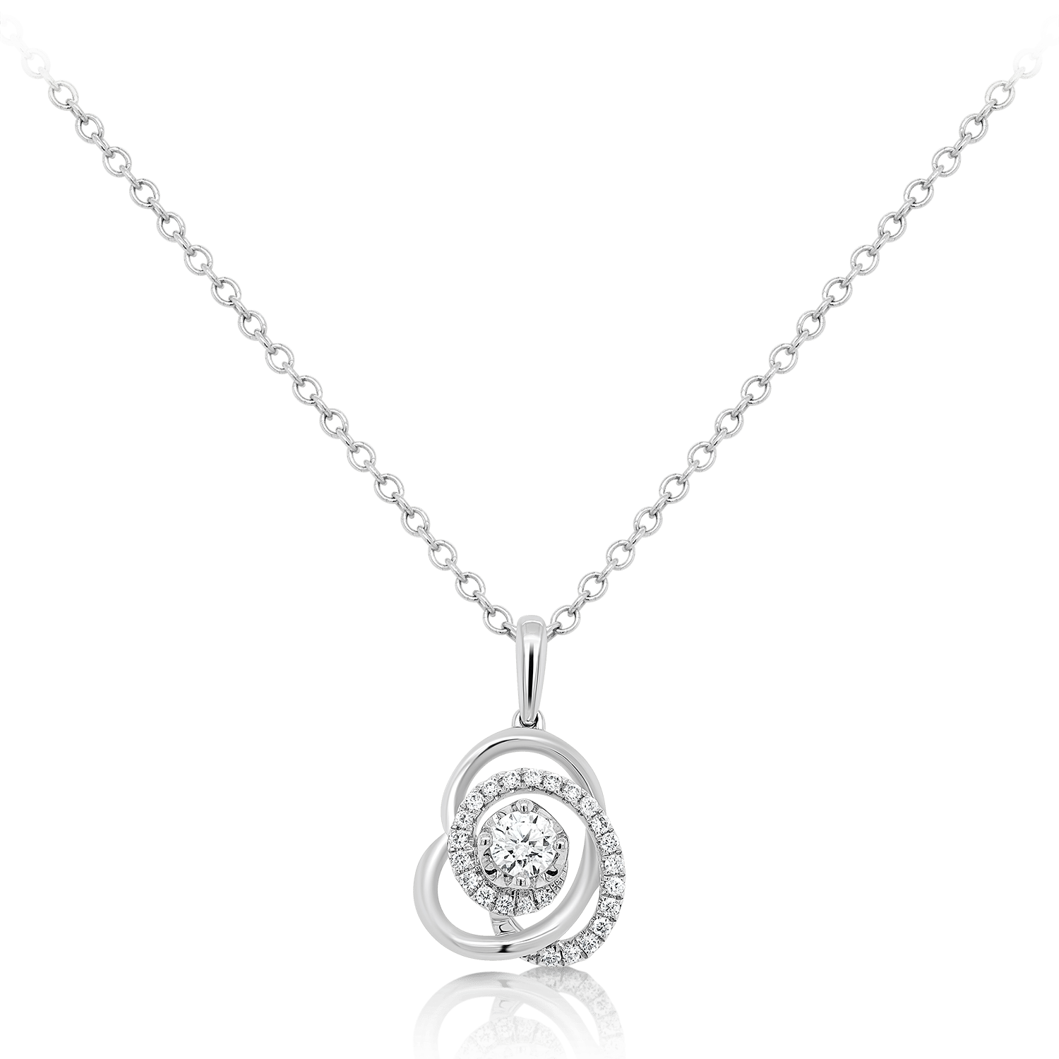 lanţ din aur alb de 18K încrustat cu Diamante  